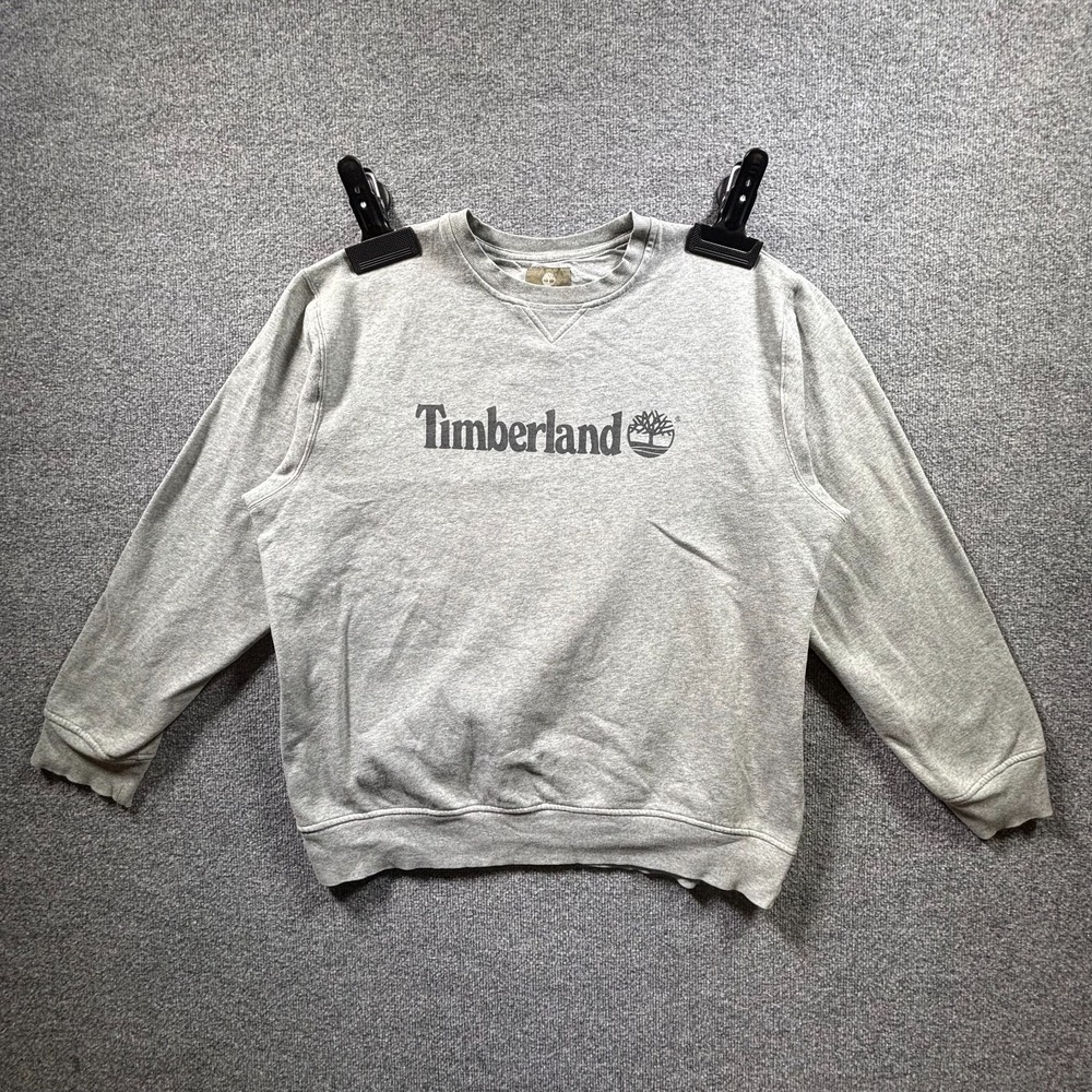 VTG Timberland Sweatshirt Mens 2XL Heather Gray Graphic Regular Fit 3156J